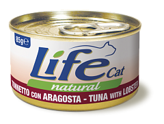 Консерва для кошек Тунец с Омарами Life Cat Natural Tuna & Lobster Консерва для кошек Тунец с Омарами Life Cat Natural Tuna & Lobster
