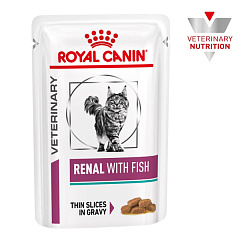 Влажный лечебный корм с рыбой для взрослых кошек с заболеваниями почек Royal Canin Veterinary Renal With Fish