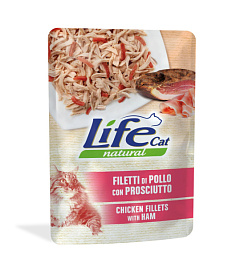 Влажный корм для кошек Куриное филе с Ветчиной Life Cat Natural Chicken Fillets & Ham Влажный корм для кошек Куриное филе с Ветчиной Life Cat Natural Chicken Fillets & Ham