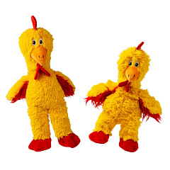 KONG Knots Chicken М'яка іграшка для собак без наповнювача Півник з двома пищалками
