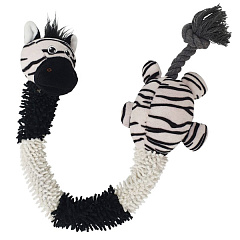 Мягкая игрушка для собак Плюшевая Зебра с внутренним канатом Plush & Rope Nobby