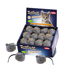 М'яка іграшка для котів ToyBox Плюшева Миша зі звуковим чіпом мишачого писку Mouse Plush Nobby