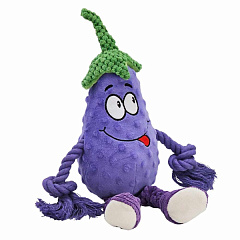 Мягкая игрушка для больших собак Плюшевый Баклажан с пищалкой Eggplant Plush Nobby