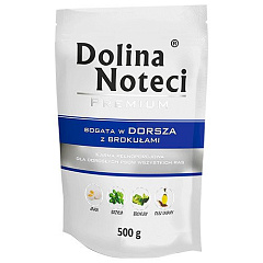 Безглютеновий вологий корм для собак з Тріскою та Брокколі Dolina Noteci Premium Adult Cod & Broccoli