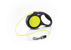Поводок-рулетка для собак миниатюрных пород весом до 8 кг Flexi New Neon XS Cord трос 3 m