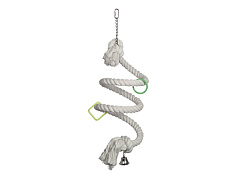 Игрушка для больших попугаев Хлопковая спираль с колокольчиком Climbing Big Parrot Toy Nobby