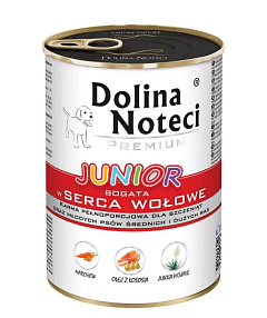 Безглютенова консерва для цуценят з Яловичим Серцем Dolina Noteci Premium Junior Beef Heart