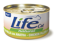 Консерва для кошек Курица с Уткой Life Cat Natural Chicken Fillets & Duck Консерва для кошек Курица с Уткой Life Cat Natural Chicken Fillets & Duck