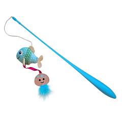 Вудочка для котів Плюшева Рибка та Медуза з котячою м'ятою Fish & Jellyfish Rod Catnip Nobby