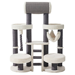 Багаторівневий ігровий комплекс-кігтеточка з будиночком, сходами та лазалками для котів Kenna Nobby