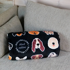 Успокаивающее черное одеяло для собак и людей BullyBillows Luxury Dog & Human Blanket Black Edition