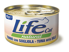 Консерва для кошек Тунец с Камбалой Life Cat Natural Tuna & Sole Консерва для кошек Тунец с Камбалой Life Cat Natural Tuna & Sole