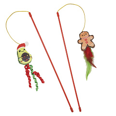 Вудочка для котів Різдвяні Авокадо та Пряня з котячою м'ятою Figures Soft Catnip Rod Xmas Nobby