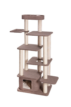 Великий багаторівневий ігровий комплекс-кігтеточка для котів з будиночком та лежаком Imac Magda