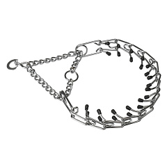 Металевий строгий нашийник з шипами на захисній гумі для дресирування собак Chrome Ferplast Металевий строгий нашийник з шипами на захисній гумі для дресирування собак Chrome Ferplast