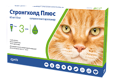 Протипаразитарні краплі для кошенят та котів вагою 5-10 кг Стронгхолд Плюс Zoetis Stronghold Plus Kittens & Cats