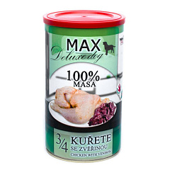 Консервоване м'ясо для собак Куряча Чверть з Олениною MAX Deluxe Dog 100% Meat 3/4 Chicken & Venison