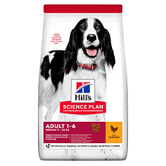 Сухий корм з куркою для собак середніх порід віком від 1 до 6 років Hill's Science Plan Adult Medium 11-25 kg