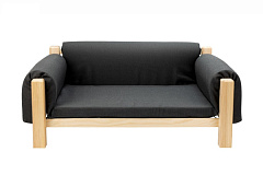 Антиковзкий дерев'яний диван-ліжко зі знімною подушкою для собак та котів Mizu Ferplast