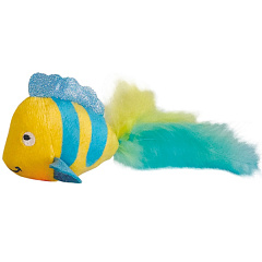 Мягкая игрушка для кошек Светодиодная Рыбка с кошачьей мятой Fish LED Plush Catnip Nobby