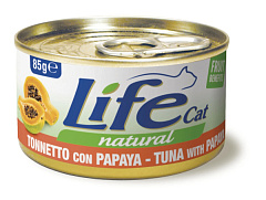 Консерва для кішок Тунець з Папайєю Life Cat Natural Tuna & Papaya