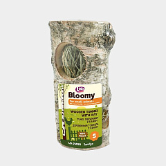 Березовий дерев'яний тунель з сіном для гризунів та кроликів LoLo Pets Bloomy Small Animals Wooden Tunnel & Hay