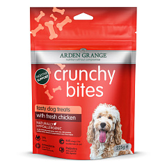 Ласощі для підтримки імунітету собак Кісточки з м'ясом курчати Arden Grange Crunchy Bites Fresh Chicken