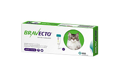 Антипаразитарные капли для котов весом 6,25-12,5 кг от блох, москитов и клещей Бравекто Спот-он MSD Animal Health Bravecto