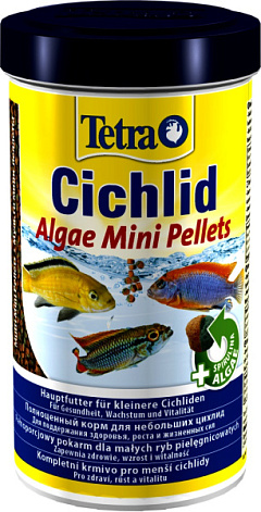 Полноценный корм в виде шариков с формулой BioActive для небольших цихлид Tetra Cichlid Algae Mini Pellets