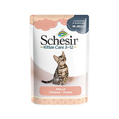 Вологий корм для кошенят віком до 1 року Куряче філе у желе Schesir Kitten Chicken Fillets in Jelly