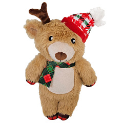 Новорічні м'які іграшки для собак Різдвяне Оленя з пищалкою Fawn Plush Xmas Nobby