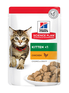 Влажный корм с курицей для котят и беременных или кормящих кошек Hill's Science Plan Kitten Chicken Влажный корм с курицей для котят и беременных или кормящих кошек Hill's Science Plan Kitten Chicken