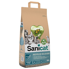 Целюлозний розчинний поглинаючий наповнювач без пилу для котів Sanicat Recycled Cellulose Absorbent