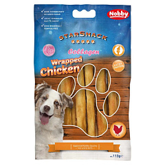 Жувальні ласощі для суглобів собак Курячі Палички з Коллагеном Nobby StarSnack BBQ Collagen Wrapped Chicken
