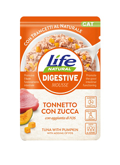 Влажный корм для котов с чувствительным пищеварением Тунец с Тыквой Life Cat Natural Digestive Tuna & Pumpkin