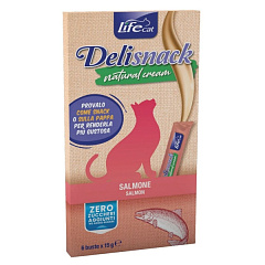 Ласощі для кішок Крем з Лососем Life Cat Delisnack Natural Cream Salmon