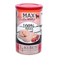 Консервоване м'ясо для собак Куряча Чверть з Яловичиною та Свининою FALCO MAX Deluxe Dog 100% Meat 3/4 Chicken & Muscle