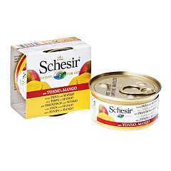 Консерва для котів віком від 1 року Тунець з Манго у бульйоні Schesir Adult Cat Tuna & Mango in Broth