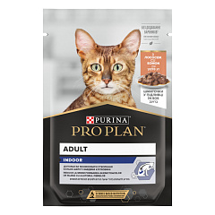 Влажный корм для взрослых домашних кошек Кусочки лосося в подливе Purina Pro Plan Adult Indoor Salmon