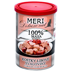 Консервоване м'ясо для котів Кубики Свинини та Яловичини FALCO MERI Deluxe Cat 100% Meat Cubes Lean Muscle