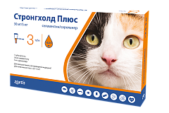 Протипаразитарні краплі для кошенят та котів вагою 2,5-5 кг Стронгхолд Плюс Zoetis Stronghold Plus Kittens & Cats