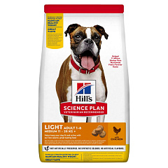 Сухий корм для дорослих собак середніх порід з куркою Hill's Adult Light Medium