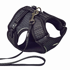 Светоотражающая анатомическая шлея-жилет с поводком для котов Flap Cat Vest Harness Nobby