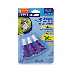 Антипаразитарні краплі для котів від бліх та кліщів Hartz Ultra Guard Flea & Tick Spot-on Cats