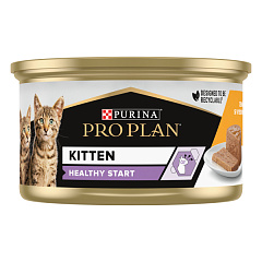Консерва для кошенят віком від 6 тижнів Мус з куркою Purina Pro Plan Kitten Healthy Start Chicken