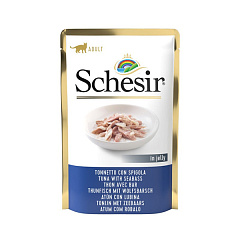 Вологий корм для котів віком від 1 року Тунець з Окунем в желе Schesir Adult Cat Tuna & Seabass in Jelly