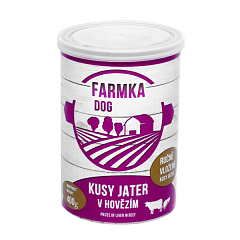 Консервированное мясо для собак Куски Печени в Говяжьем Фарше FALCO FARMKA Dog 100% Meat Liver