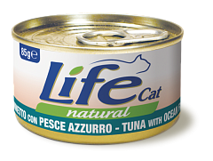 Консерва для кошек Тунец с Океанической Рыбой Life Cat Natural Tuna & Ocean Fish Консерва для кошек Тунец с Океанической Рыбой Life Cat Natural Tuna & Ocean Fish