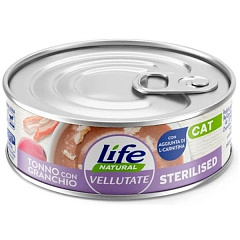 Консерва для стерилизованных кошек Тунец с Крабом Life Cat Natural Vellutate Sterilised Tuna & Crab