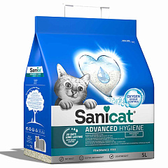 Ультрапоглинаючий гіпоалергенний мінеральний наповнювач для котів без пилу та запаху Sanicat Ultra Advanced Hygiene